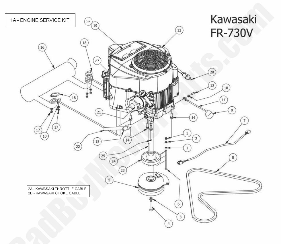 1267 - Bad Boy Mower Parts Lookup > 2015 > ZT Elite > Engine - Kawasaki FR730